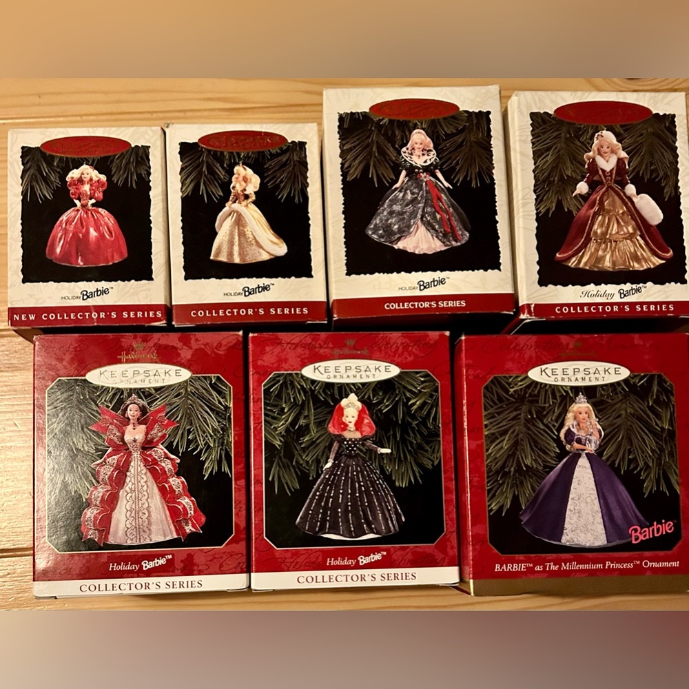 Keepsake Ornament Holiday Barbie 1-6 + Millennium